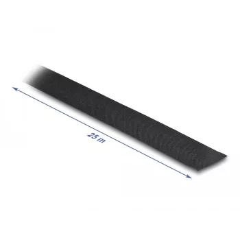 Nastro in tessuto DeLOCK 25 m x 25 mm strappabile autoadesivo nero