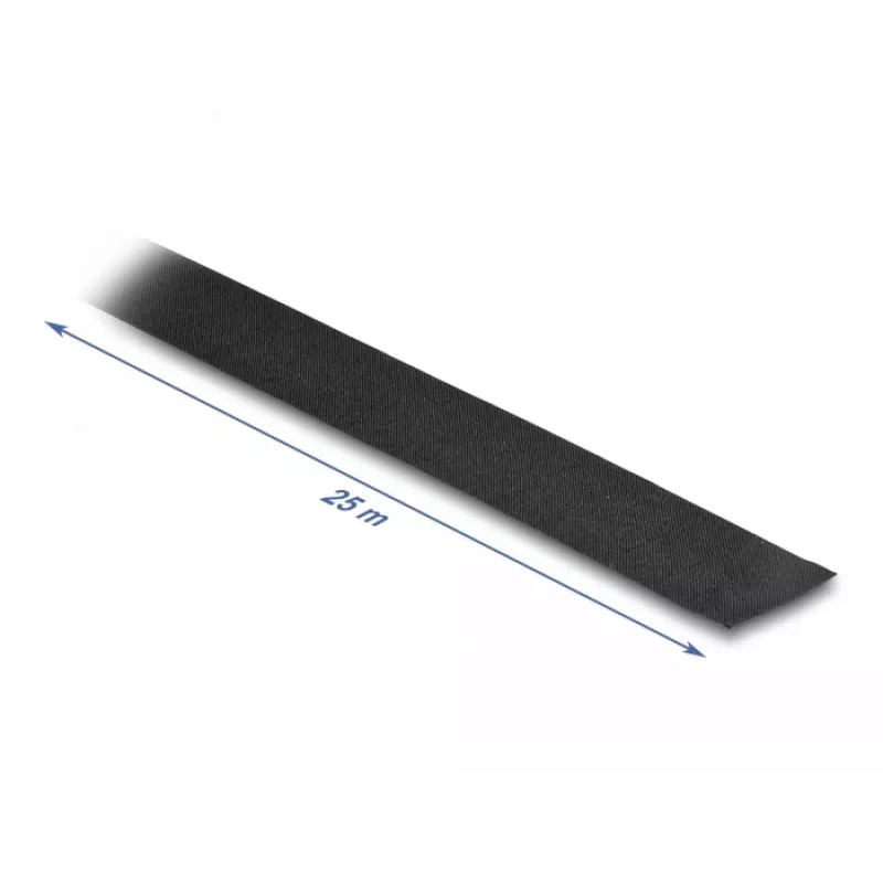 Nastro in tessuto DeLOCK 25 m x 25 mm strappabile autoadesivo nero