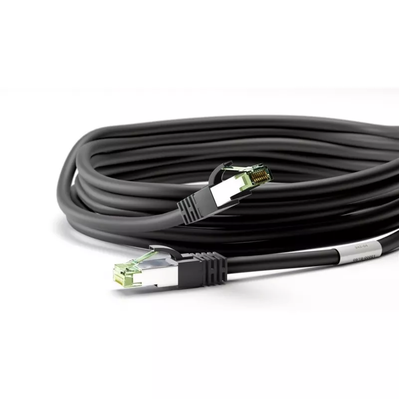 Goobay CAT 8.1 patch, S/FTP (PiMF), nero, 2 m - LSZH senza alogeni, rame AWG 24 (66722)