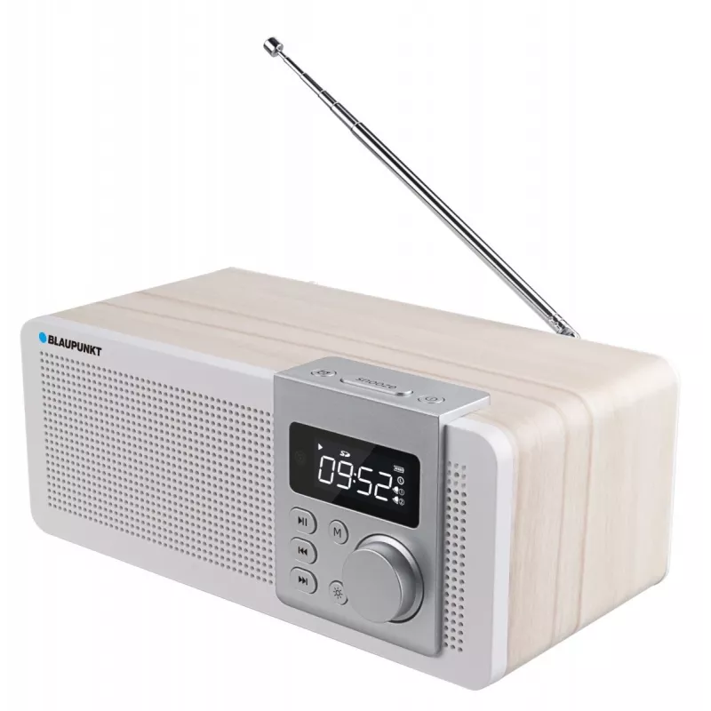 Radio portatile BLAUPUNKT PP14BT con Bluetooth, MP3, MicroSD, USB e sveglia — 6 W, batteria/alimentazione di rete, 230×118×90 mm