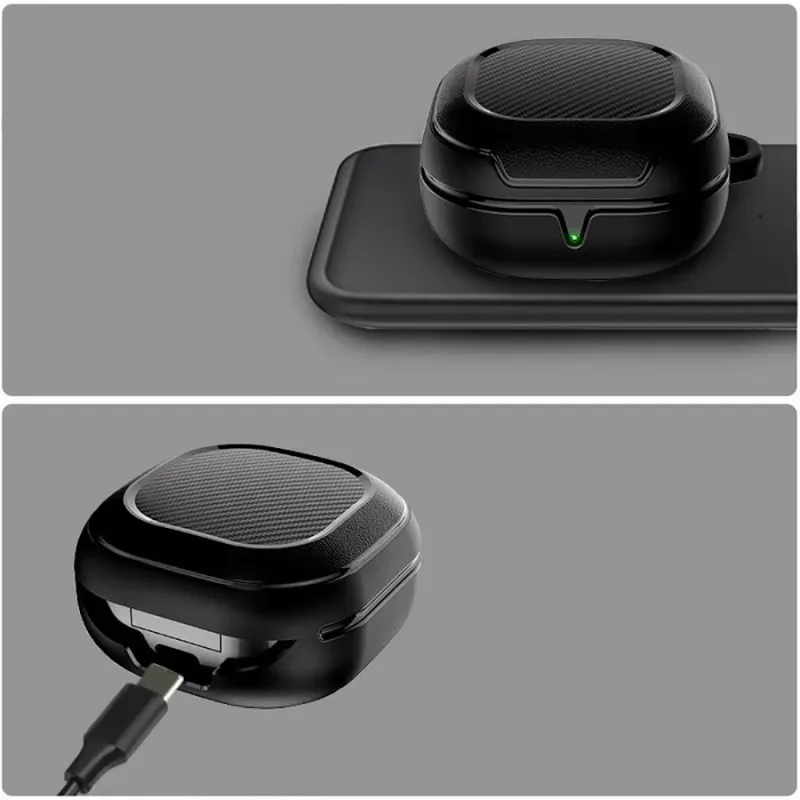 Tech-Protect Rough Carbon cover per la custodia di ricarica Samsung Galaxy Buds 2 Pro/2/Live/Pro, nera