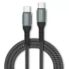 Qoltec 52358 cavo da USB-C a USB-C, USB 2.0, 480 Mbps, 100 W PD, QC 3.0, treccia in nylon, 1,5 m, nero
