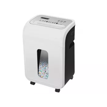 Distruggidocumenti da ufficio TRACER TRANIS47633 bianco — taglio a croce 4x12 mm, capacità 14 fogli, contenitore di raccolta 20 L