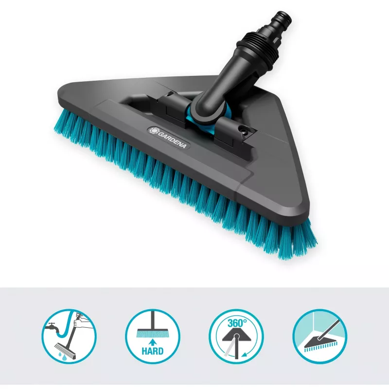 Gardena Cleansystem spazzola con manico hard flex, 18814-20