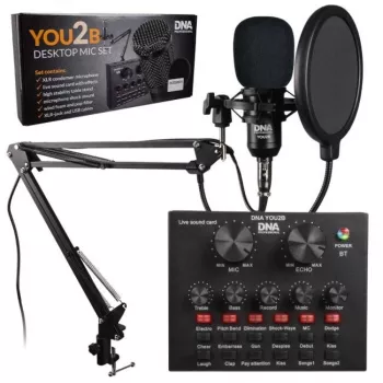 Kit microfono Bitmat DNA YOU2B — microfono, interfaccia audio, supporto e cavo