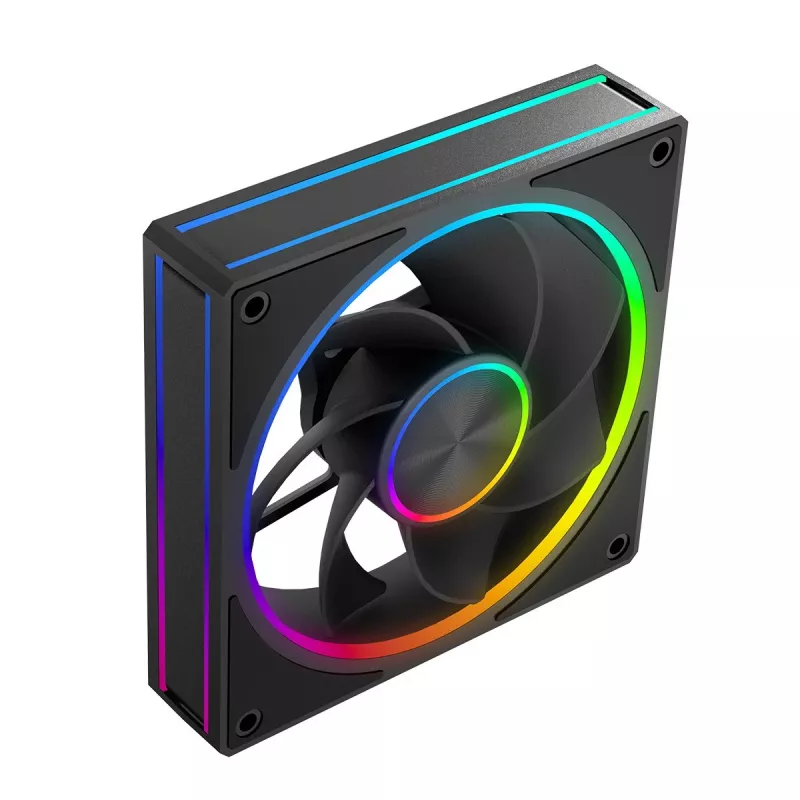 Ventola per case MODECOM VOLCANO LOOP 120 ARGB Reverse Fan nero 120 mm PWM 400–1400 RPM header ARGB