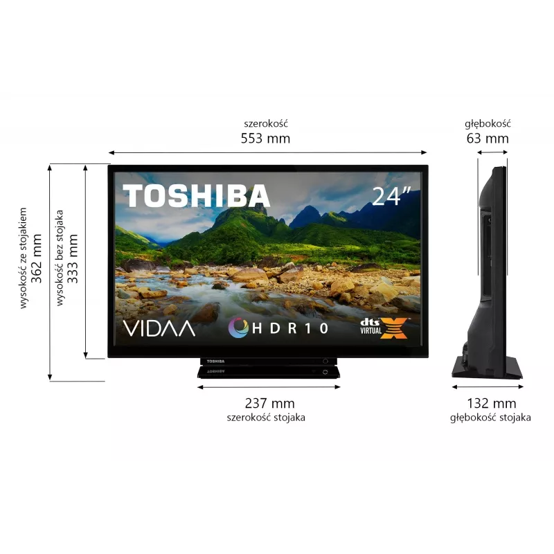 Televisore Toshiba 24WV3F63DG 24 pollici display LED risoluzione HD