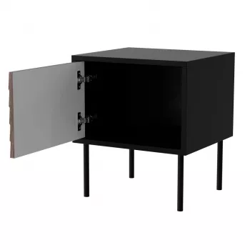 Comodino, 2 pz. CORTINA 45x40x51 nero/noce