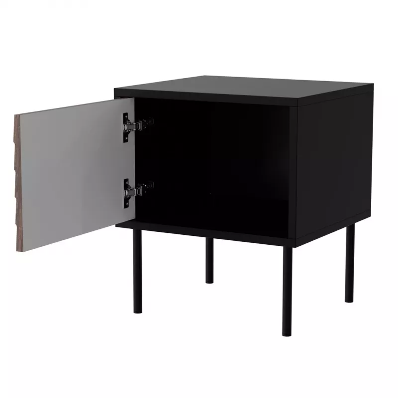 Comodino, 2 pz. CORTINA 45x40x51 nero/noce