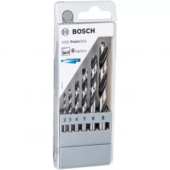 Set di punte elicoidali Bosch HSS PointTeQ, punte, punte elicoidali, 8 mm, 117 mm, metallo, 7,5 cm