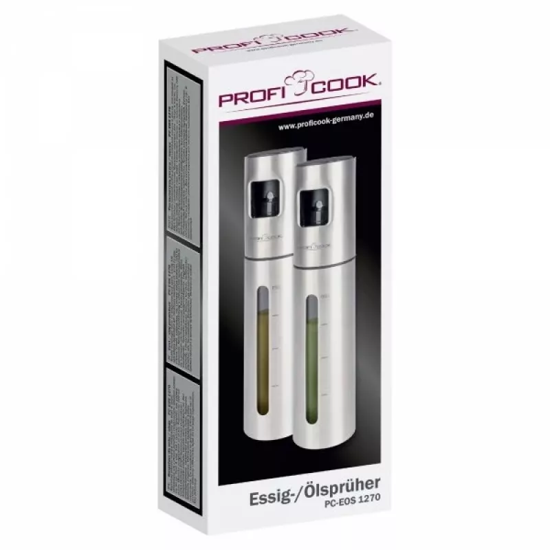Dispenser per olio e aceto ProfiCook PC-EOS 1270 — 0,1 L acciaio inox, spruzzatore a pompa