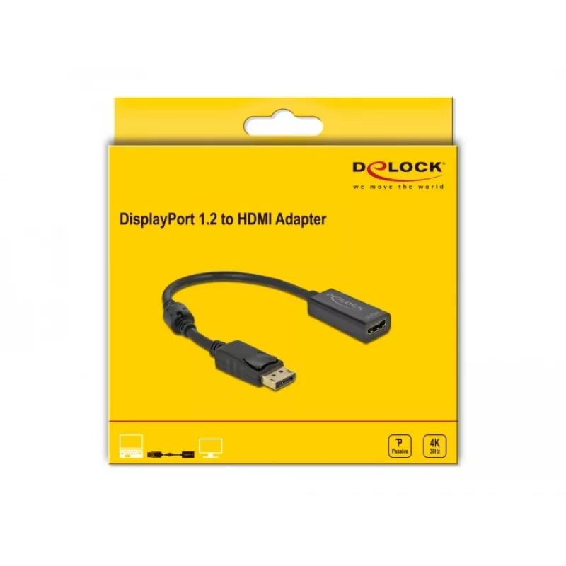 Adattatore DisplayPort 1.2 connettore maschio su HDMI connettore femmina 4K DeLOCK 63559
