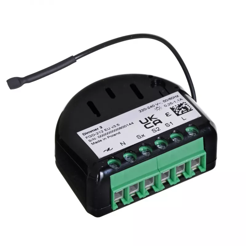 Modulo dimmer Fibaro Dimmer 2 FGD-212 Z-Wave, nero