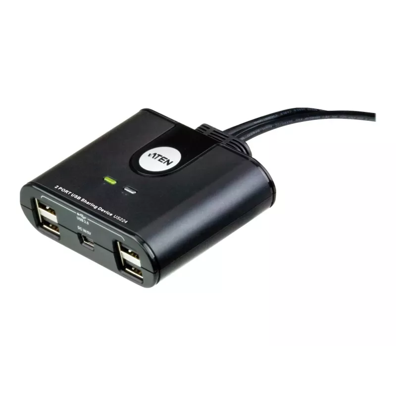 Dispositivo di condivisione periferiche USB 2.0 2 porte ATEN US224AT — USB Type-A, cavo 1,8 m, nero