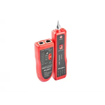 Tester per cavi di rete LANBERG NT-0501 — supporto RJ-11/RJ-12/RJ-45, lunghezza max 250 m, batteria integrata, indicatori LED, nero