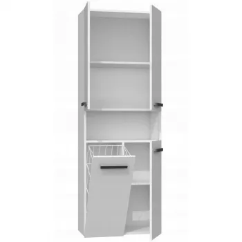 Armadietto contenitore bagno Topeshop NEL 1K DK BPOŁ bianco 5 ripiani