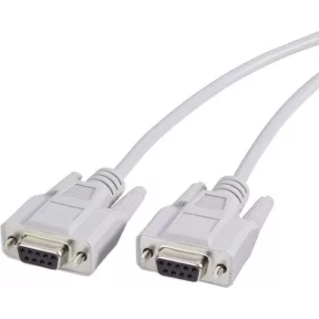 Renkforce 1377242 cavo null modem, D-Sub a 9 pin femmina/femmina, 1,8 m, grigio