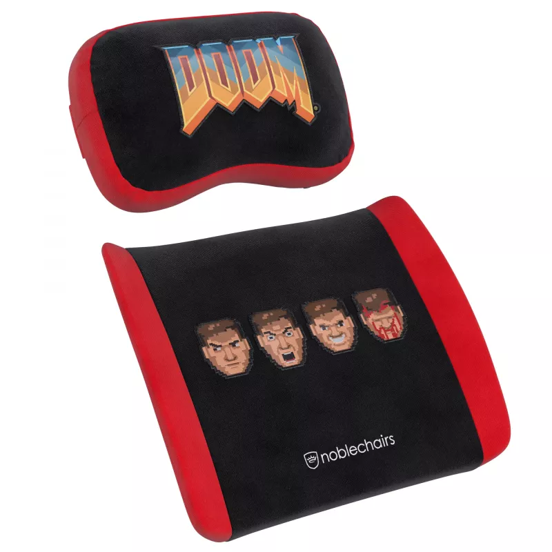 Set cuscini in memory foam noblechairs DOOM Retro Edition — cuscini ergonomici per sedie gaming e da ufficio