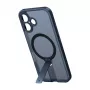 Custodia protettiva Torras Pstand Spin per iPhone 16 Plus – nero, supporto pieghevole, protezione sottile