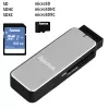 Hama 123900 lettore di schede USB 3.0 SD/microSD, alluminio, nero/argento