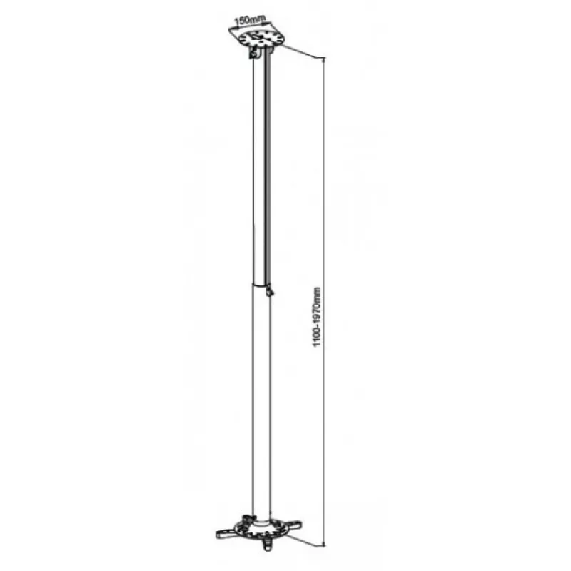 Supporto per proiettore a soffitto Techly ICA-PM-104XL argento