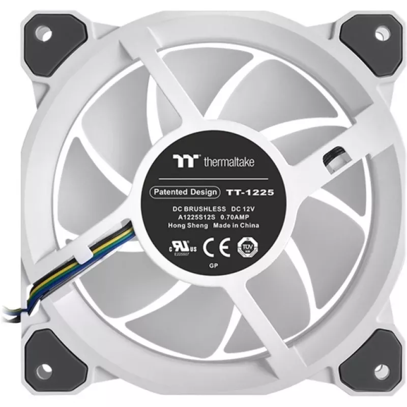Ventola per radiatore Thermaltake Riing Quad 12 RGB TT Premium Edition CL-F100-PL12SW-A, 120 mm, 3 pz con controller, bianca