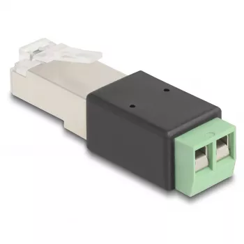 Adattatore DeLOCK connettore RJ45 su morsettiera 2 poli 66604 nero verde