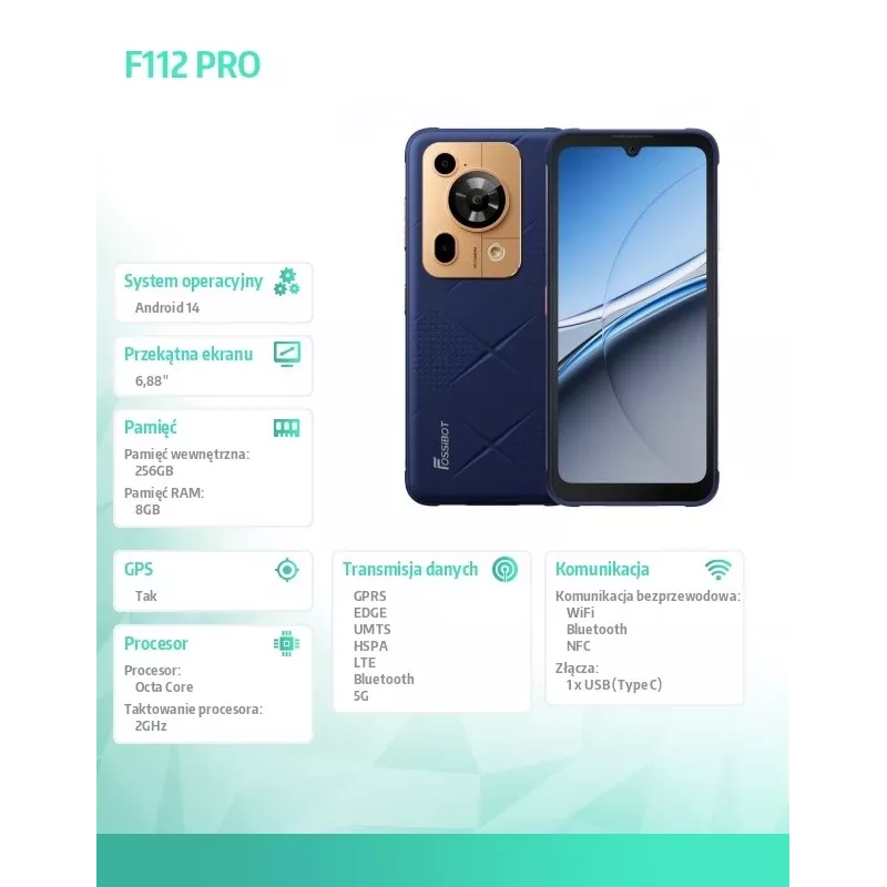 Smartphone FOSSiBOT F112 Pro — blu