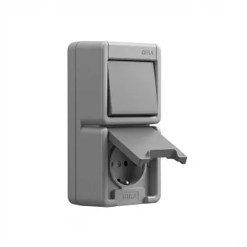 Presa Schuko GIRA 417630, grigio, tipo Schuko, 250 V, 16 A, fino a 2 moduli