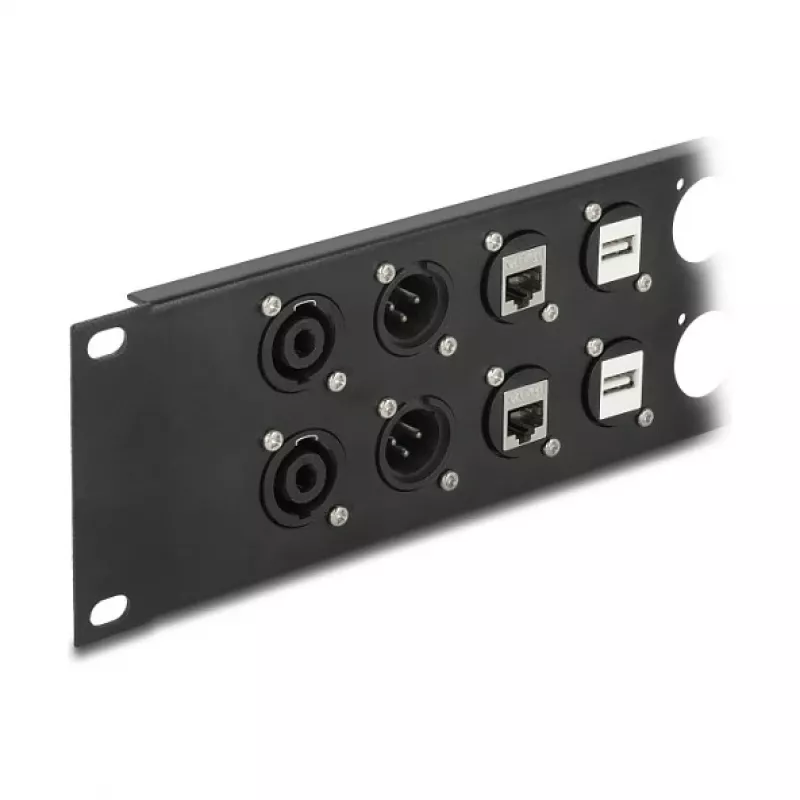 Accessorio patch panel DeLOCK 88054 montaggio rack 2U nero