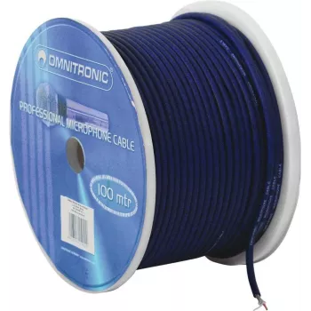 Cavo per microfono Omnitronic 2×0,22 mm 100 m nero