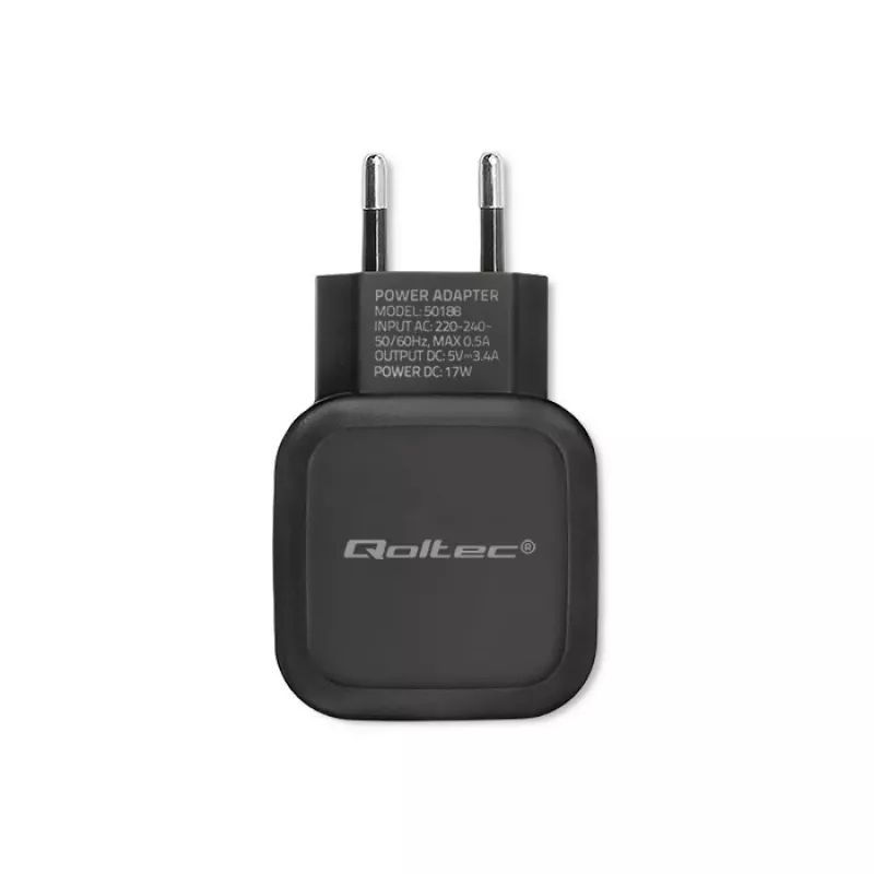Qoltec 50188 caricabatterie per dispositivi mobili laptop, smartphone, smartwatch, tablet, telefono, universale nero AC, DC interno
