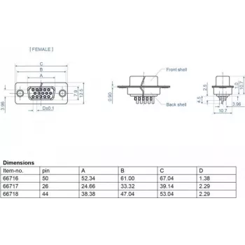 Connettore per fili D-Sub HD 50 pin DeLOCK 66716