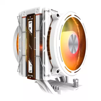 Dissipatore per processore Darkflash E400 PLUS (bianco) — raffreddamento ad aria attivo per CPU, design a torre, configurazione a ventola singola