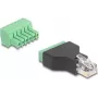 DeLOCK 66590 Adattatore cavo RJ12 6-Pin morsettiera nero verde