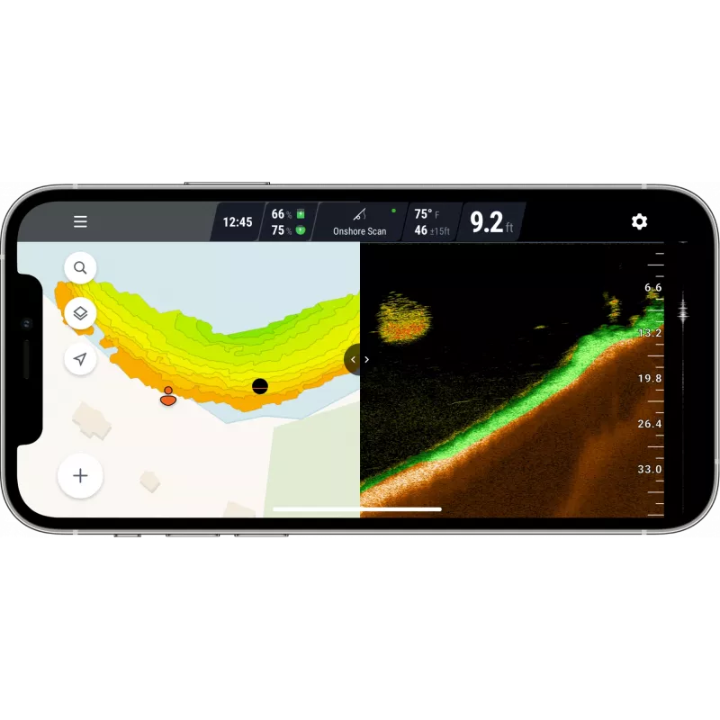 Deeper Smart Sonar PRO+ 2 fish finder lanciabile, 100/240/675 kHz, profondità 100 m, Wi-Fi, GPS, fino a 9 ore, nero