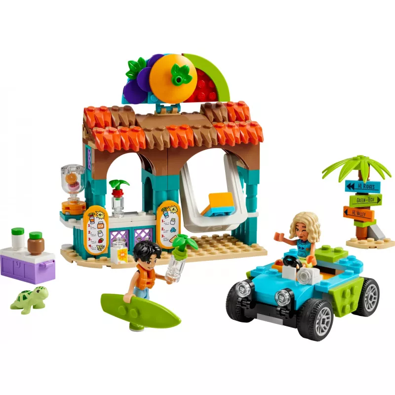 LEGO Friends Chiosco frullati sulla spiaggia set di gioco per bambini con cibo giocattolo idea regalo per ragazze e ragazzi dai 6 anni con 2 mini bambole una figura di tartaruga e una