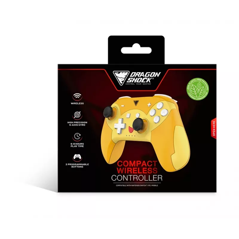 DragonShock PopTop Compact, gamepad, Nintendo Switch, pulsante Indietro, D-Pad, pulsante Home, tasto Reset, wireless, Bluetooth, USB Type-C
