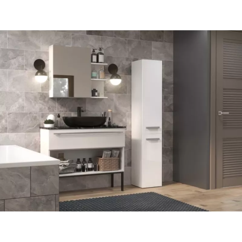 Mobile contenitore da bagno top e shop NEL II BIEL POŁ — a sé stante, 5 ripiani, 310×300×1740 mm, bianco