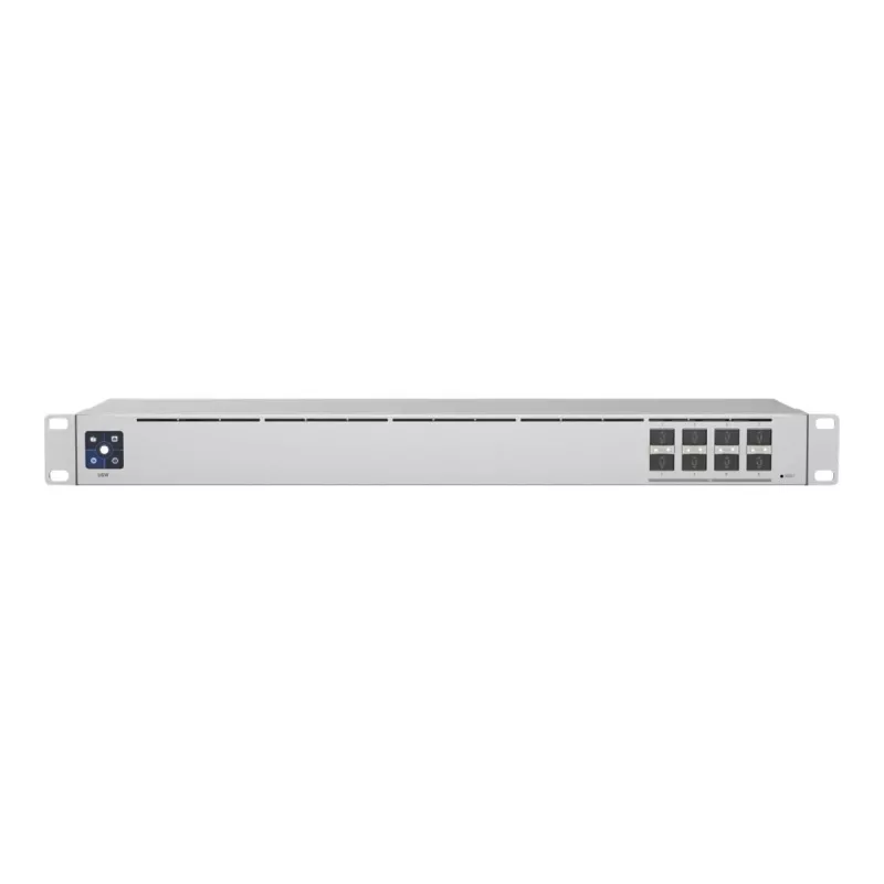 Switch di rete gestito L2 UBIQUITI USW-Aggregation — 8 slot SFP+, supporto 10G, senza ventola, rack 1U, argento