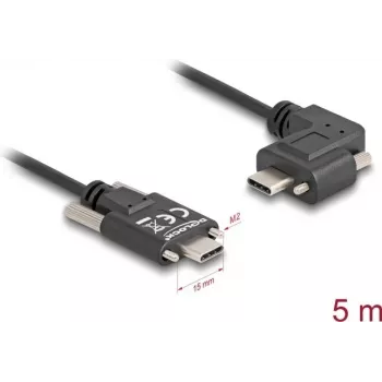 DeLOCK cavo USB 2.0 USB Type-C maschio su USB Type-C maschio angolare sinistra/destra PD 3.0 60W 5m