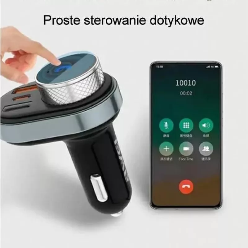 Vivavoce Awei C-843 Bluetooth 5.0 con trasmettitore FM, connettori USB e USB-C