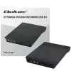 Masterizzatore DVD‑RW esterno QOLTEC 51857 — USB 3.0, interfaccia SATA, DVD±R 8x, DVD±RW 4x, DVD‑RAM 5x, CD 24x, nero