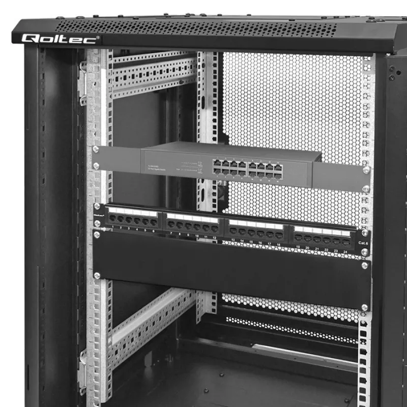 Qoltec 54512 Pannello cieco per rack da 19", 2U, acciaio