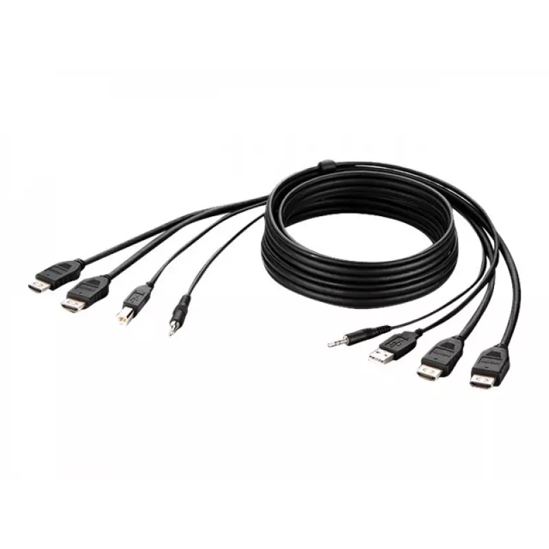 Cavo combo Belkin Secure KVM - cavo video / USB / audio - conforme TAA - USB, mini jack, HDMI (M)