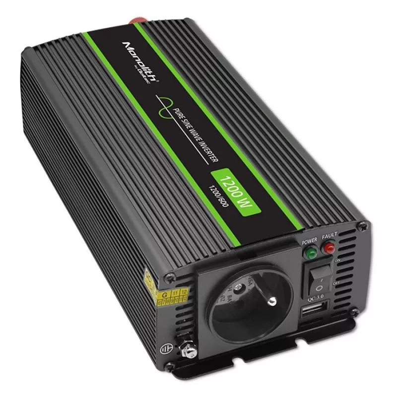 Inverter per auto Qoltec Monolith 1200 W nero 12 V