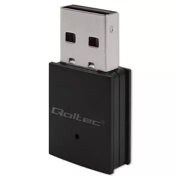 Adattatore mini USB Wi-Fi wireless compatto QOLTEC 57007 – Single-Band 2,4 GHz, fino a 150 Mbit/s, antenna interna