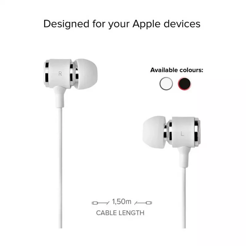 SBS TEINEARLIGHTW - cuffie - in-ear - chiamate e musica - bianco - pulsante - pulsanti