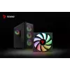 Case PC SAVIO Noctis Flow RGB — Cube, ATX/Mini-ITX, 3x ventole frontali da 120 mm, pannello laterale in vetro temperato, GPU max 35 cm