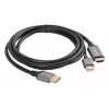 Lanberg CA-HDDP-20CU-0018-BK adattatore cavo video 1,8 m DisplayPort HDMI + USB nero, argento